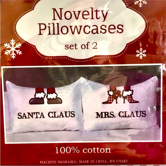 NIP! 🧑🏻‍🎄🎅🏼Santa Clause & Mrs Clause Standard Christmas PILLOWCASES - Picture 2 of 4